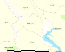 Mapa obce Saint-Cricq