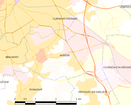 Mapa obce Aubière