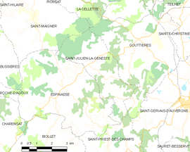 Mapa obce Saint-Julien-la-Geneste