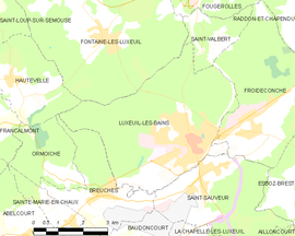 Mapa obce Luxeuil-les-Bains