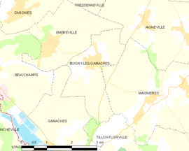 Mapa obce Buigny-lès-Gamaches