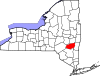 Mapa de Nueva York con la ubicación del condado de Greene