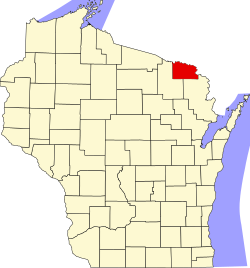 Karte von Florence County innerhalb von Wisconsin