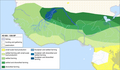 Map of livelihood distributions in 600 CE Western Africa