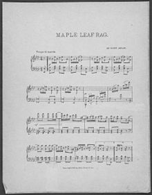 Sheet music of Joplin's 1899 "Maple Leaf Rag" Maple Leaf Rag 1st ed 2.jpg