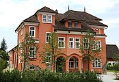 Het gebouw met de Markus Sittikus-hal in Hohenems, Vorarlberg