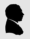 Е. И. Нарбут. Силуэтный портрет художника Д. И. Митрохина. 1914. Вырезка из чёрной бумаги. Государственная Третьяковская галерея, Москва