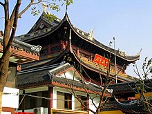 Mahavira salur Nanchan búddistahofsins í suðurhluta Wuxi.