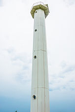 This is the new solar-powered lighthouse which was once the location of the Spanish-colonial parola