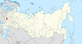 Die ligging van Orjol-oblast in Rusland.