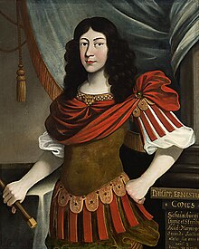 Retrato de Felipe Ernesto de Schaumburg-Lippe-Sternberg (Alverdissen) (1659-1723), noble alemán y rector de la Universidad de Marburg