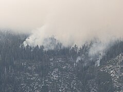 Flames from the Pika Fire July 16, 2023