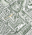 Extrait du plan de Vassalieu de 1609 avec la rue de l'Autruche passant devant le Louvre.