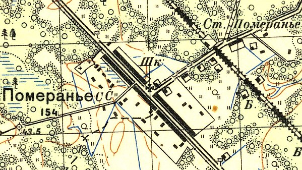 План деревни Померанье. 1937 год
