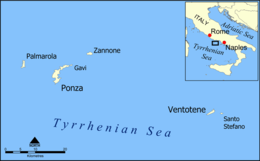 Palmarola and the Pontine Islands.