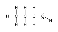 Fórmula estructural de la molécula de propanol