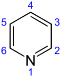 Strukturformel med nummerinddeling af carbonatomerne