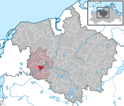 Elhelyezkedése Mecklenburg-Elő-Pomeránia térképén