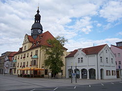 Pohled na radnici okresního města Borna