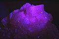 Rhodochrosit unter UV-Licht violett fluoreszierend