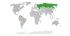Location map for Russia and Venezuela.