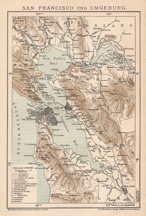 German map of San Francisco Bay Area