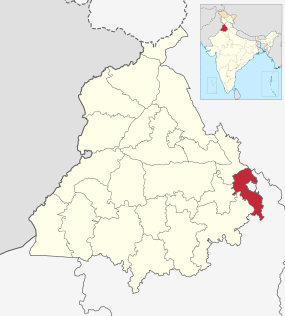 Positionskarte des Distrikts Sahibzada Ajit Singh Nagar