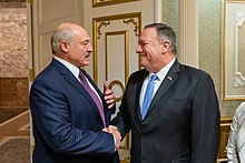 With U.S. secretary of state Mike Pompeo in 2020 Secretary Pompeo Meets With Belarusian President Lukashenko (49473917277).jpg