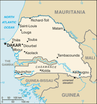 map of Senegal