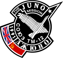 Mission patch for Project Juno, Soyuz TM-12 Soyuz TM-12 patch.png