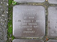 der Stolperstein für Jonny Rosenstein