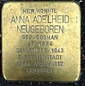 Stolperstein Kleve Große Straße 90 Anna Adelheid Neugeboren