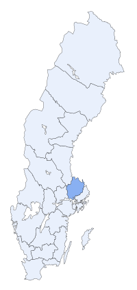 मानचित्र जिसमें उप्साला Uppsala län हाइलाइटेड है
