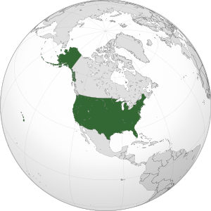 Соединённые Штаты Америки на карте мира