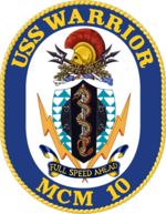 USS Warrior MCM-10 Crest.png