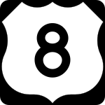 Straßenschild des U.S. Highways 8