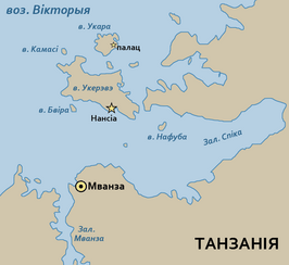 Kaart van Ukerewe-eiland