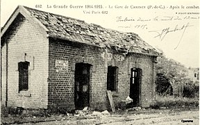 La gare détruite