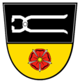 Gemeinde Zangenstein Geteilt von Schwarz und Gold; oben eine liegende silberne Zange, unten eine rote heraldische Rose mit goldenem Butzen und silbernen Kelchblättern.