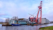 Achterzijde scheepswerf Pattje met bok Triton van Wagenborg (2023)
