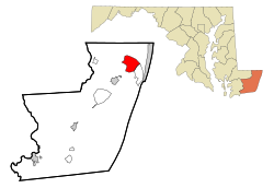 Location of Ocean Pines, Maryland