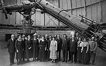 The 102 centimetres (40 in) refractor, at Yerkes Observatory, the largest achromatic refractor ever put into astronomical use (photo taken on 6 May 1921, as Einstein was visiting) Yerkes Observatory Astro4p7.jpg