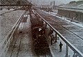 Yokohama Port Station in 1929, with the warehouse visible behind