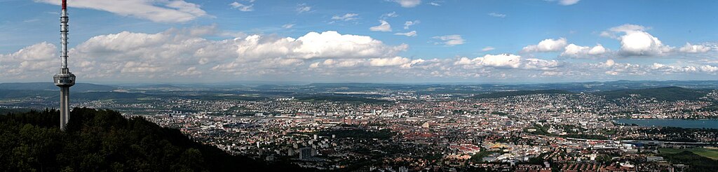 Panoramic view of Zurich from the Uetliberg