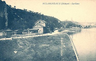Gare de Sclaigneaux vers 1910.