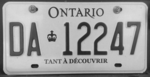 Номерной знак Онтарио 2011 DA♔12247 коммерческий TANT À DÉCOUVRIR.png