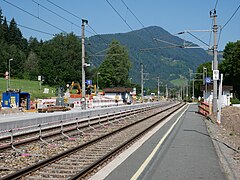 Kitzbühel, Bauarbeiten am Bahnsteiggleis 1