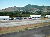 I-80 approaching road construction in Salt Lake City