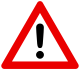 Warning signs are often an exclamation mark enclosed within a triangle