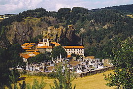 Village of Arlempdes with Château d'Arlempdes beyond